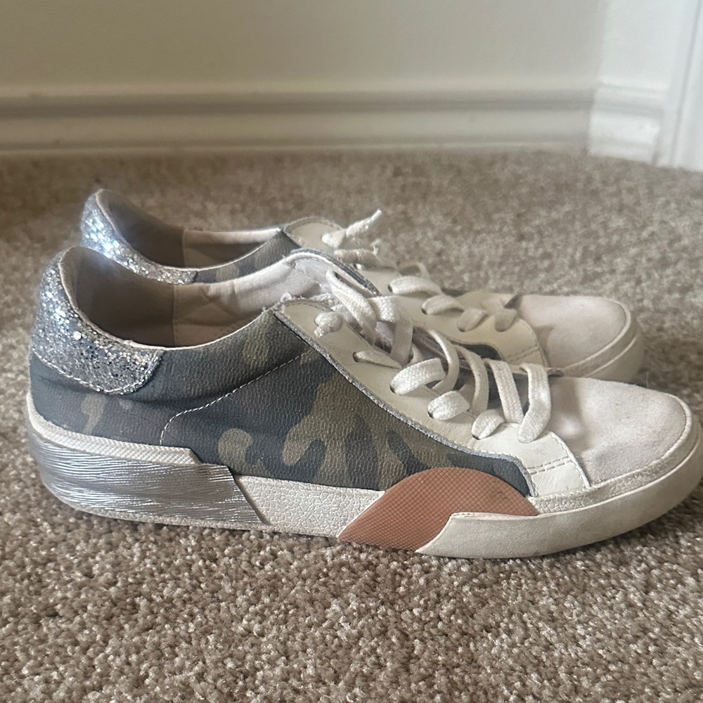 Dolce Vita Camouflage Sneakers with Silver and Pink Accents